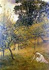 John Collier Canvas Paintings - A Devonshire Orchard